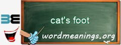 WordMeaning blackboard for cat's foot